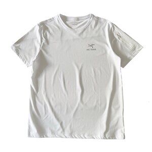 White Letter Print Crew Neck Short Sleeve T-Shirt Kolon Sport